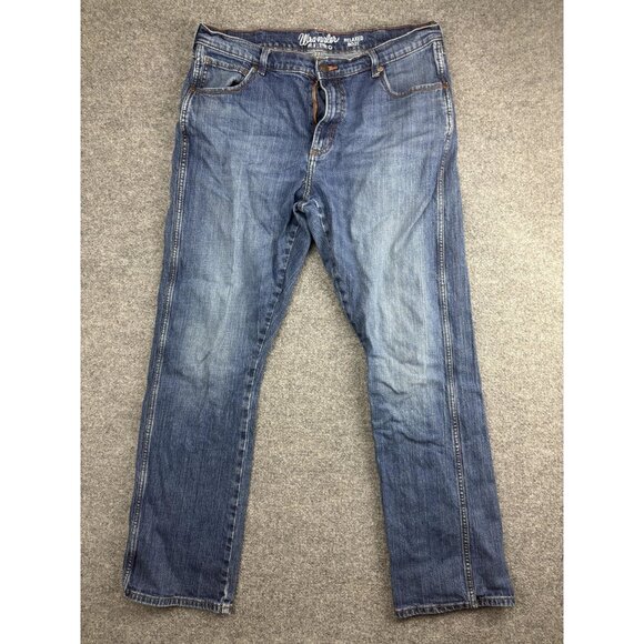 Wrangler Retro Jeans Mens 36x38 Blue Relaxed Bootcut Stretch Denim Classic - Picture 1 of 8